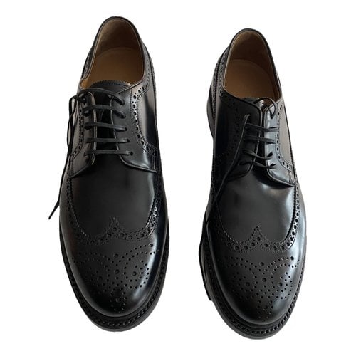 Pre-owned Brooks Brothers Leather Lace Ups In Black