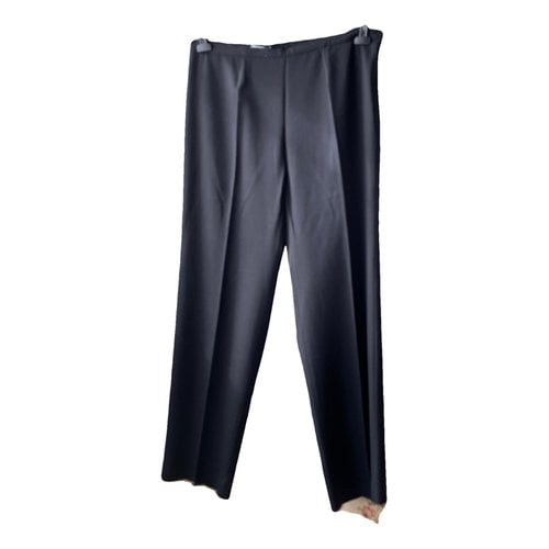 Pre-owned Krizia Wool Straight Pants In Black