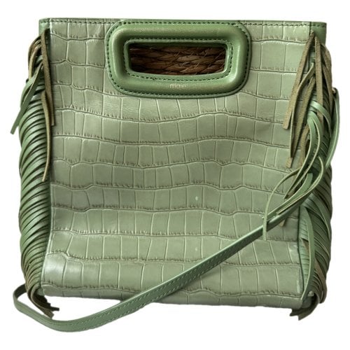 Pre-owned Maje Sac M Leather Crossbody Bag In Green