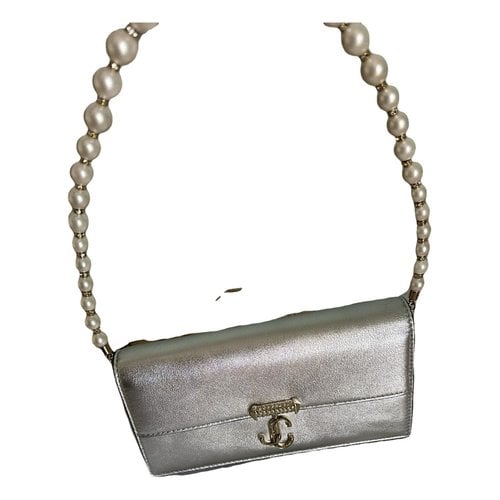 Pre-owned Jimmy Choo Leather Clutch Bag In Silver