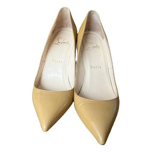 Pre-owned Christian Louboutin Corneille Leather Heels In Camel