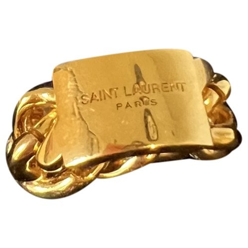 Pre-owned Saint Laurent Monogramme Ring In Gold