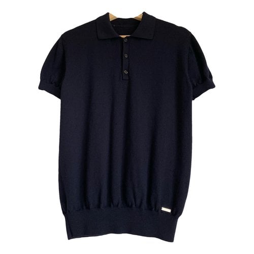 Pre-owned Dsquared2 Silk Polo Shirt In Blue