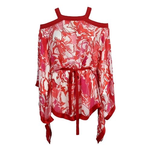 Pre-owned Roberto Cavalli Silk Blouse In Red