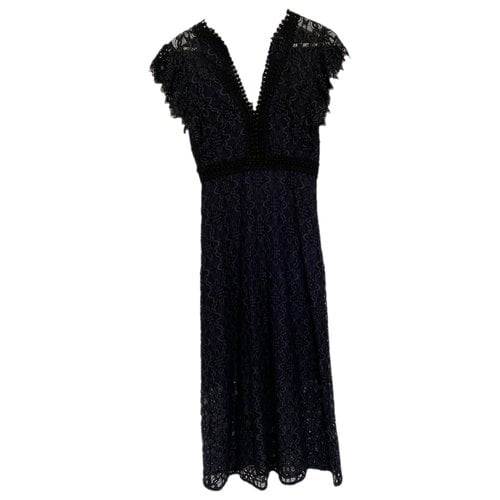 Pre-owned Sandro Maxi Dress In Navy