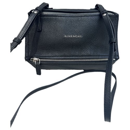 Pre-owned Givenchy Pandora Leather Crossbody Bag In Black
