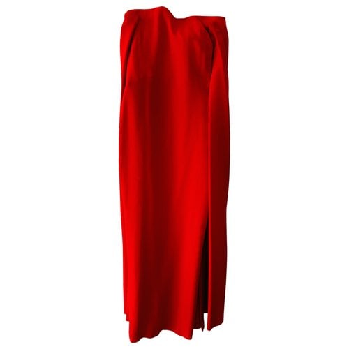 Pre-owned Ralph Lauren Silk Maxi Dress In Red