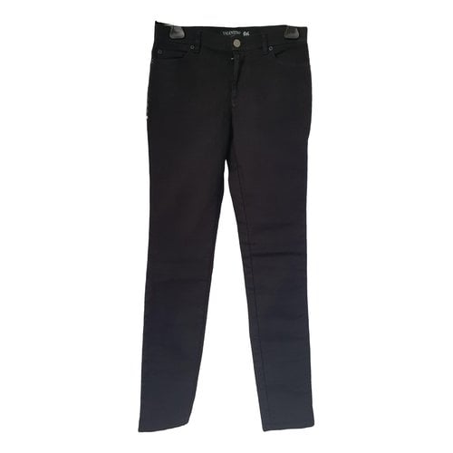Pre-owned Valentino Slim Jeans In Black