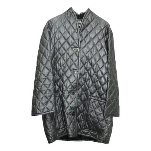 Pre-owned Emanuel Ungaro Leather Coat In Grey