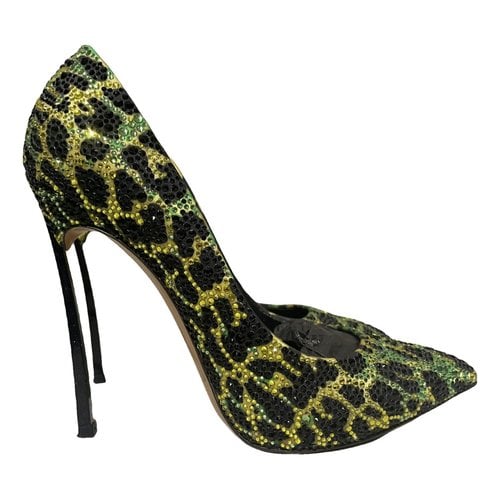 Pre-owned Casadei Cloth Heels In Green