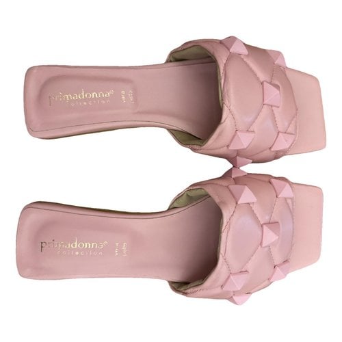 Pre-owned Prima Donna Leather Mules In Pink