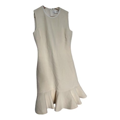 Pre-owned Victoria Victoria Beckham Mid-length Dress In Beige