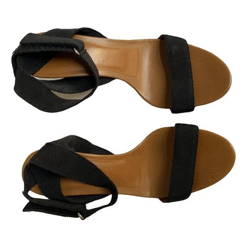 Pre-owned Dries Van Noten Leather Sandal In Black