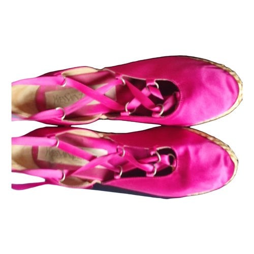 Pre-owned Saint Laurent Cloth Sandals In Pink