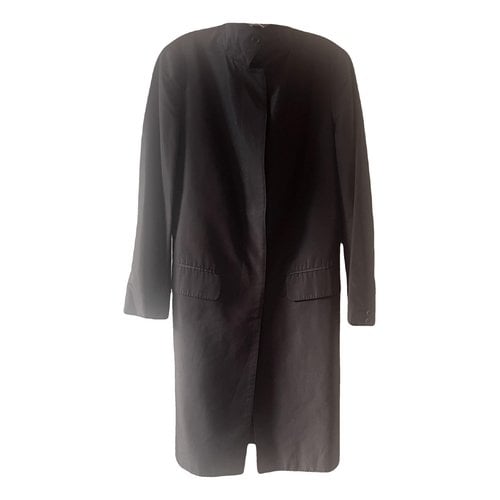 Pre-owned Helmut Lang Silk Coat In Black