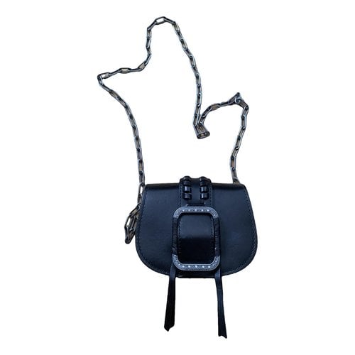 Pre-owned Ba&sh Leather Crossbody Bag In Black