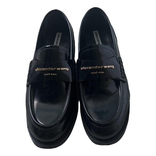 Pre-owned Alexander Wang Patent Leather Flats In Black