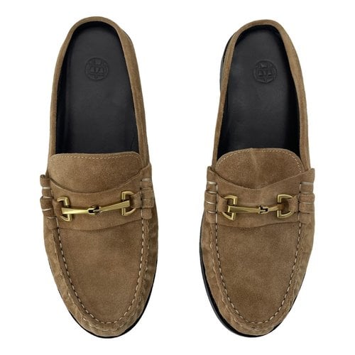 Pre-owned Massimo Dutti Flats In Camel
