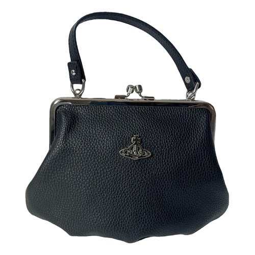 Pre-owned Vivienne Westwood Vegan Leather Clutch Bag In Black
