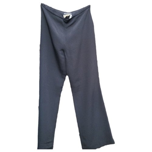 Pre-owned Ferragamo Silk Large Pants In Black