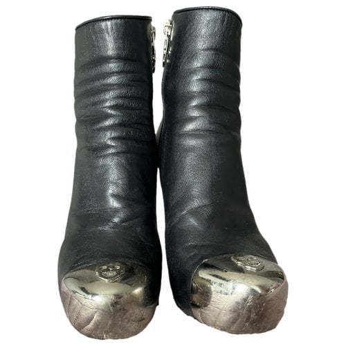 Pre-owned Philipp Plein Leather Boots In Black