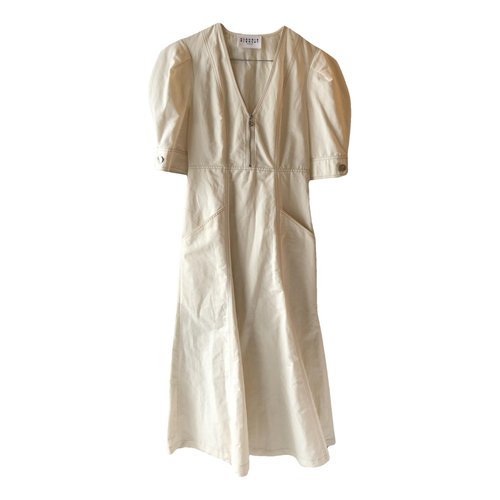 Pre-owned Claudie Pierlot Mid-length Dress In Beige