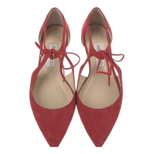Pre-owned Jimmy Choo Flats In Red