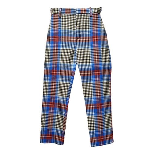 Pre-owned Charles Jeffrey Loverboy Wool Straight Pants In Multicolour