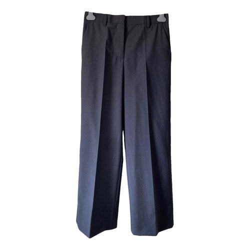 Pre-owned Prada Wool Straight Pants In Anthracite