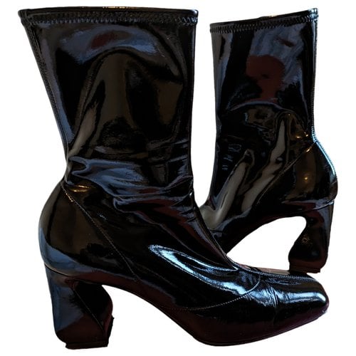 Pre-owned Sergio Rossi Ankle Boots In Black
