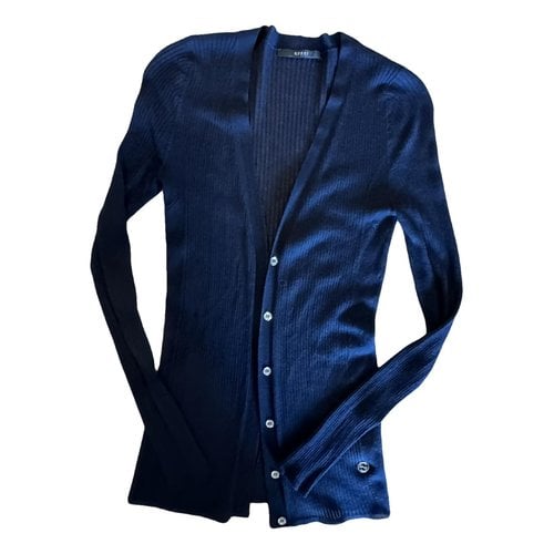 Pre-owned Gucci Cashmere Cardigan In Navy