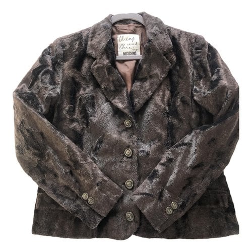 Pre-owned Moschino Cheap And Chic Faux Fur Coat In Brown