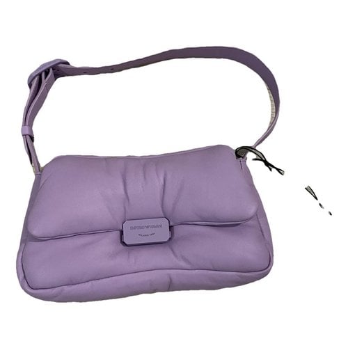 Pre-owned Emporio Armani Leather Handbag In Purple