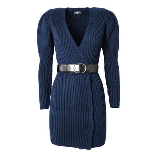 Pre-owned Elisabetta Franchi Wool Dress In Blue