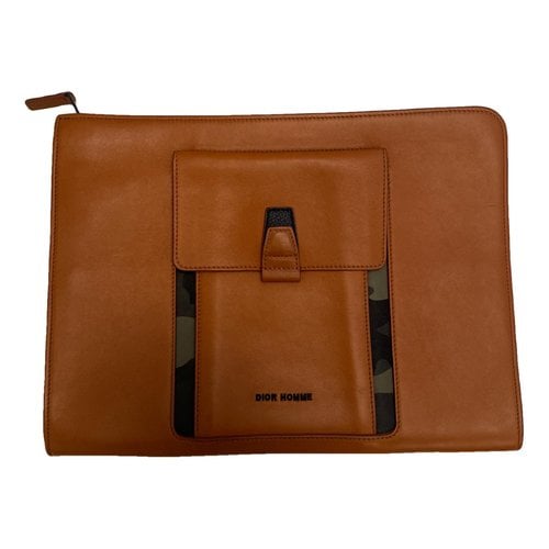Pre-owned Dior Leather Satchel In Camel