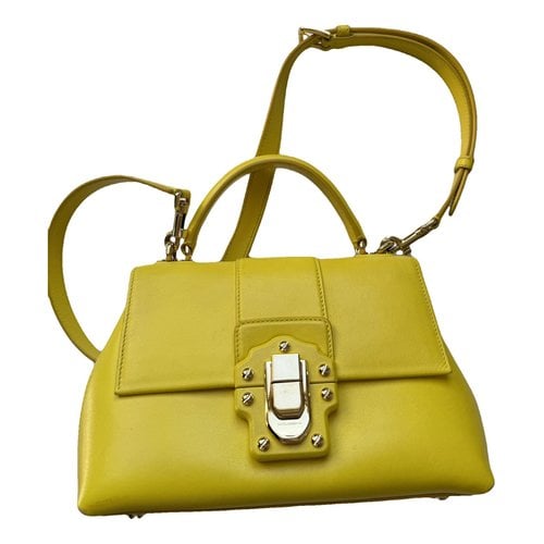 Pre-owned Dolce & Gabbana Sicily Leather Crossbody Bag In Yellow