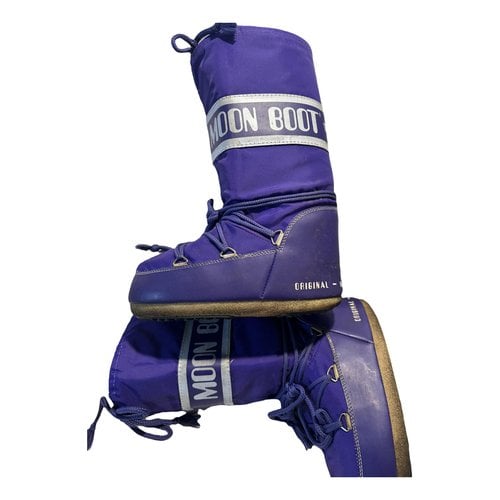 Pre-owned Moon Boot Lace Ups In Purple