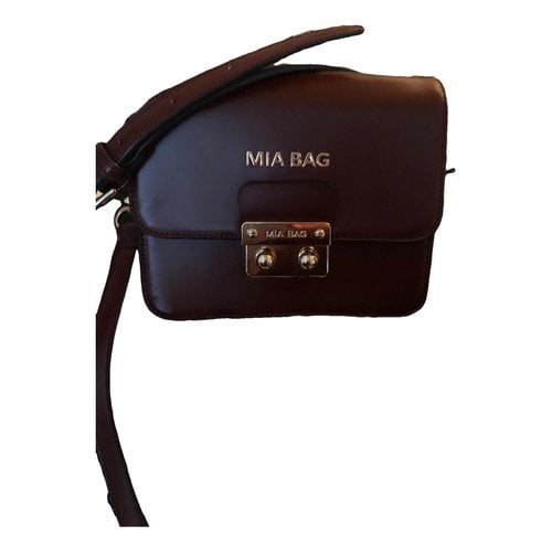 Pre-owned Mia Bag Leather Handbag In Burgundy