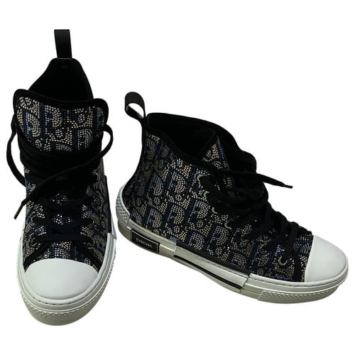 Pre-owned Dior B23 Glitter Trainers In Blue