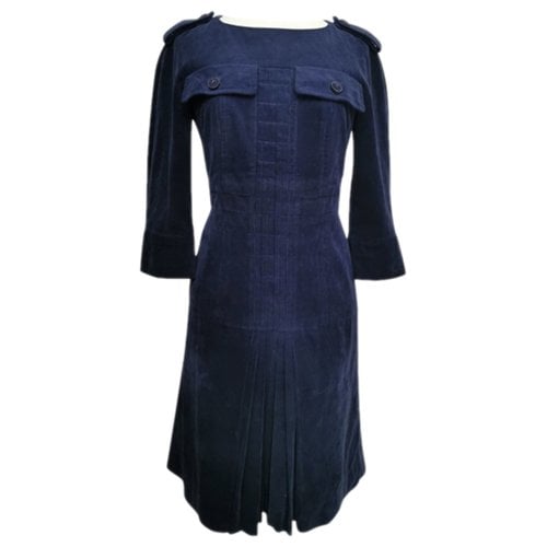 Pre-owned Chanel Velvet Mid-length Dress In Blue