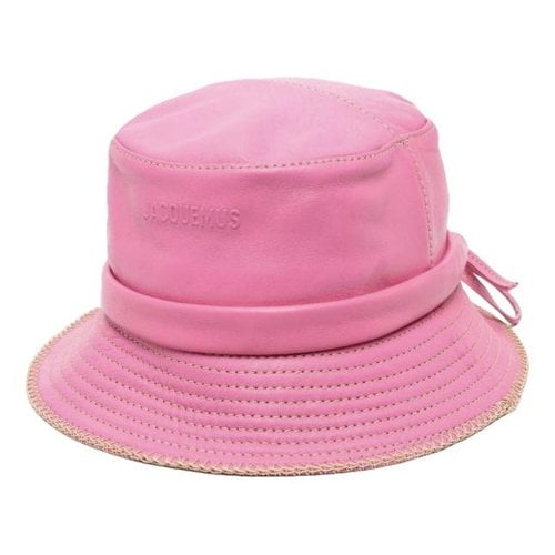 Pre-owned Jacquemus Leather Cap In Pink