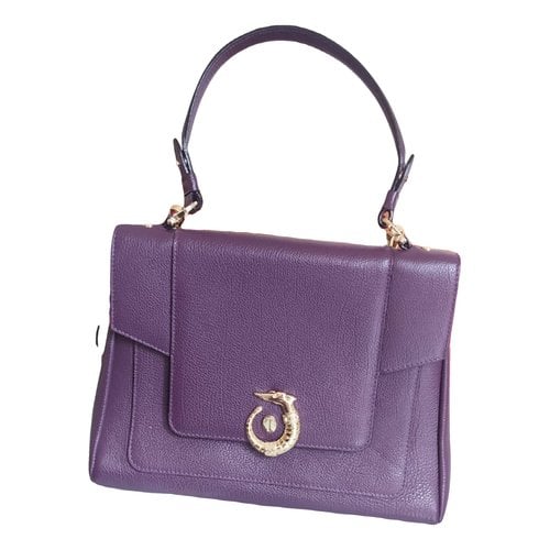 Pre-owned Trussardi Leather Handbag In Purple