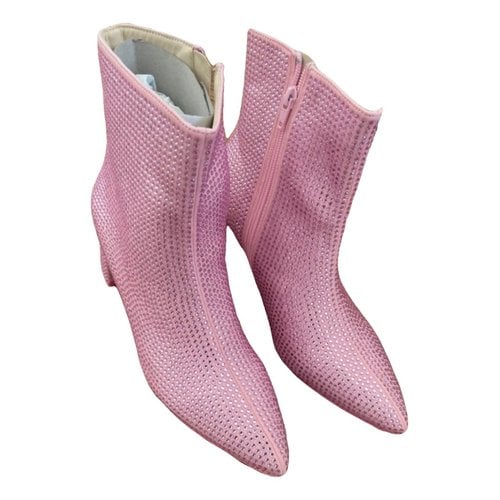 Pre-owned Cras Ankle Boots In Pink