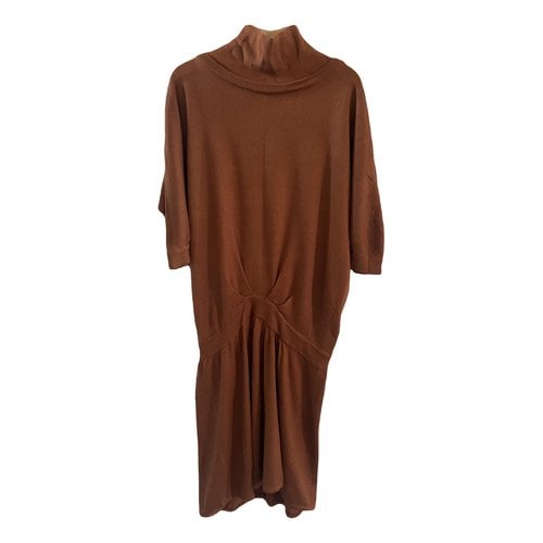 Pre-owned Vanessa Bruno Wool Mid-length Dress In Brown