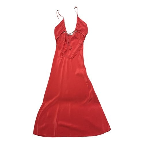 Pre-owned Christopher Esber Silk Mid-length Dress In Red