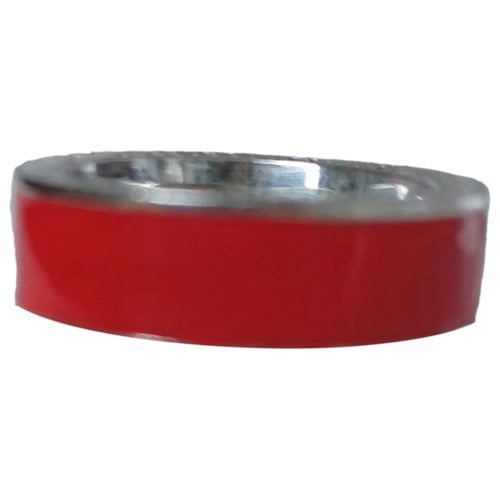 Pre-owned Carolina Herrera Silver Ring In Red