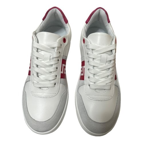 Pre-owned Versace Pony-style Calfskin Trainers In White