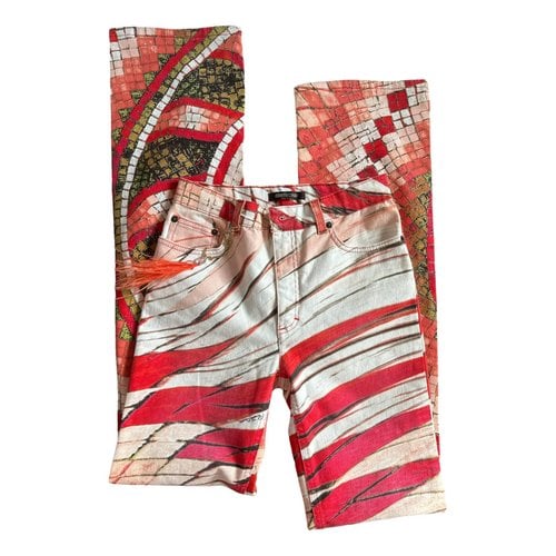 Pre-owned Roberto Cavalli Straight Pants In Multicolour