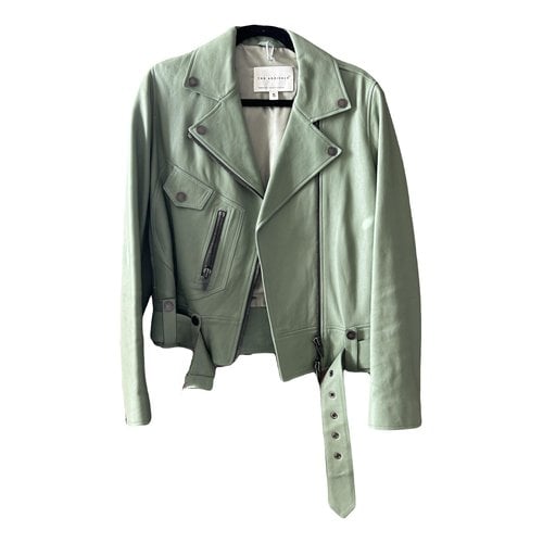 Pre-owned The Arrivals Leather Jacket In Green