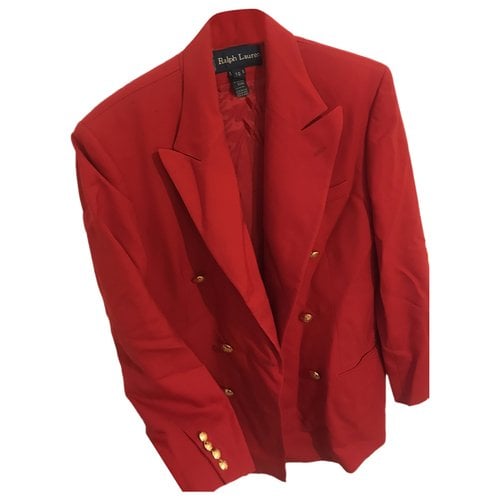 Pre-owned Ralph Lauren Wool Blazer In Red